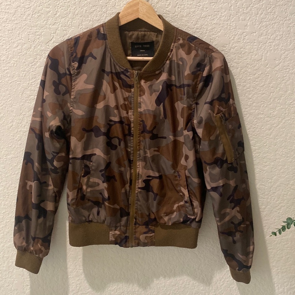 LOVE Tree Camouflage Bomber Jacket